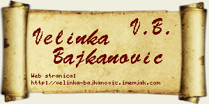 Velinka Bajkanović vizit kartica